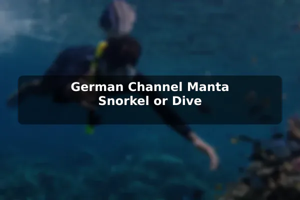 German Channel Manta Snorkel or Dive
